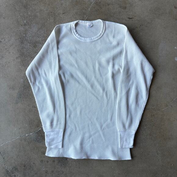 VINTAGE 80S WAFFLE KNIT THERMAL WARM OUTDOORS LAYERS GRUNGE FITS MENS xl - Picture 1 of 5